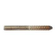 Midwest Fastener Hanger Bolt, 3/8 in Thread to 3/8"-16 Thread, 4 in, 18-8 Stainless Steel, Plain Finish, 6 PK 71126